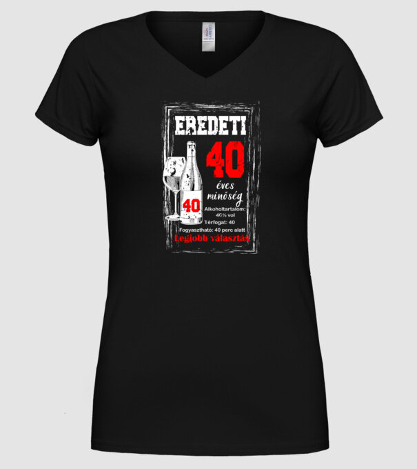 Eredeti 40 éves minőség minta fekete pólón
