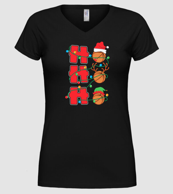 Ho ho ho kosaras minta fekete pólón