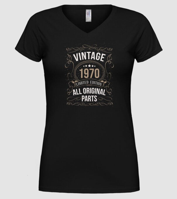 Vintage 1970 minta fekete pólón