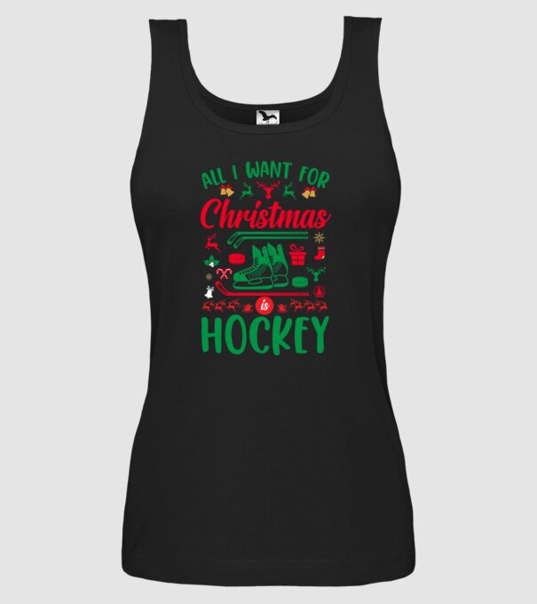 All I want for Christmas is hockey minta fekete pólón