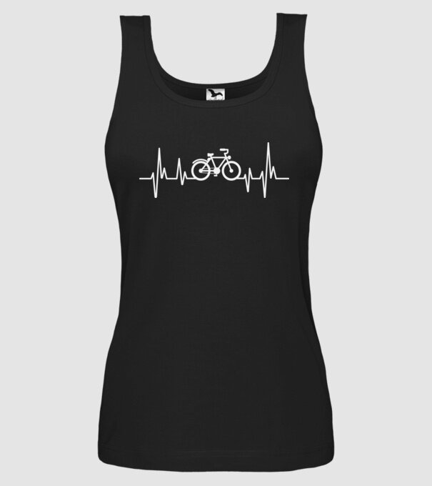 Cycling Heartbeat minta fekete pólón