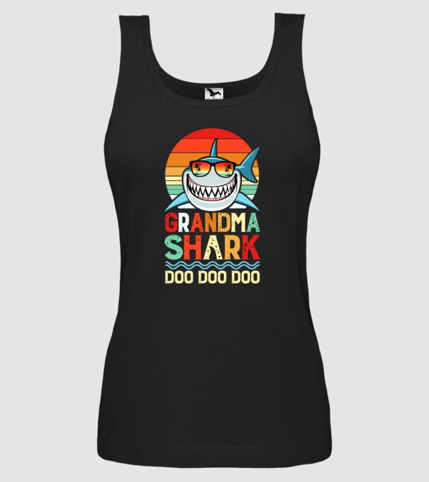 Grandma shark  minta fekete pólón