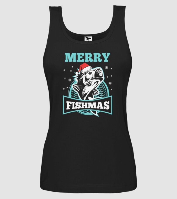 Merry fishmas minta fekete pólón