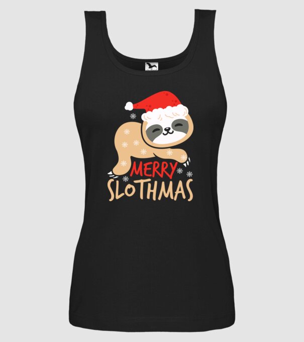 Merry slothmas minta fekete pólón