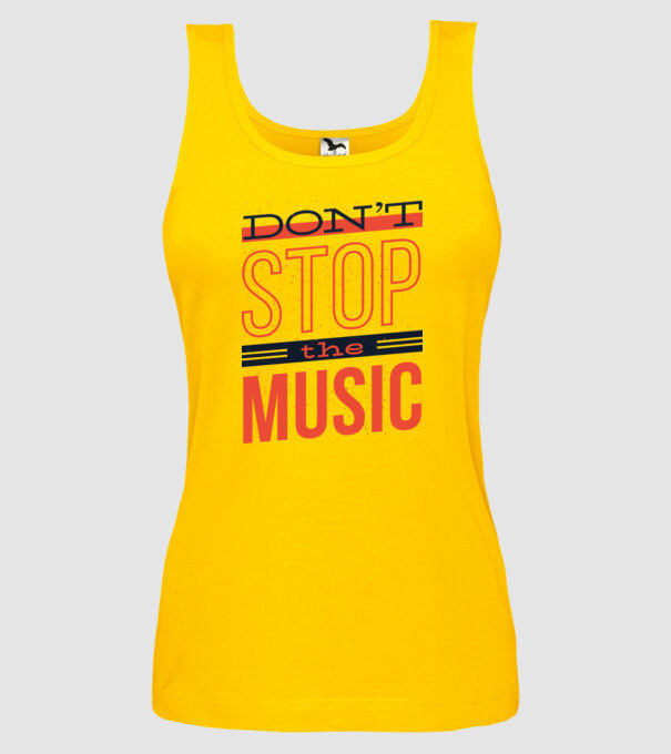 Don't stop the music minta sárga pólón