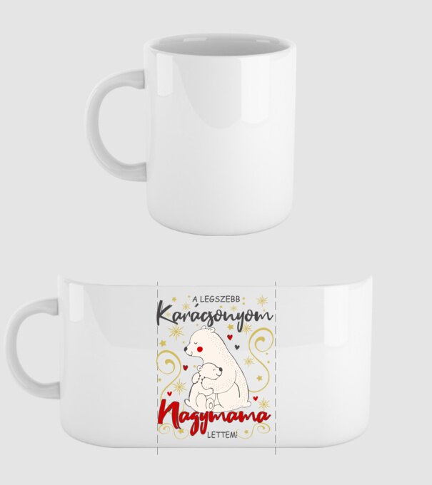 A Legszebb Karácsonyom, Nagymama lettem! minta fehér pólón