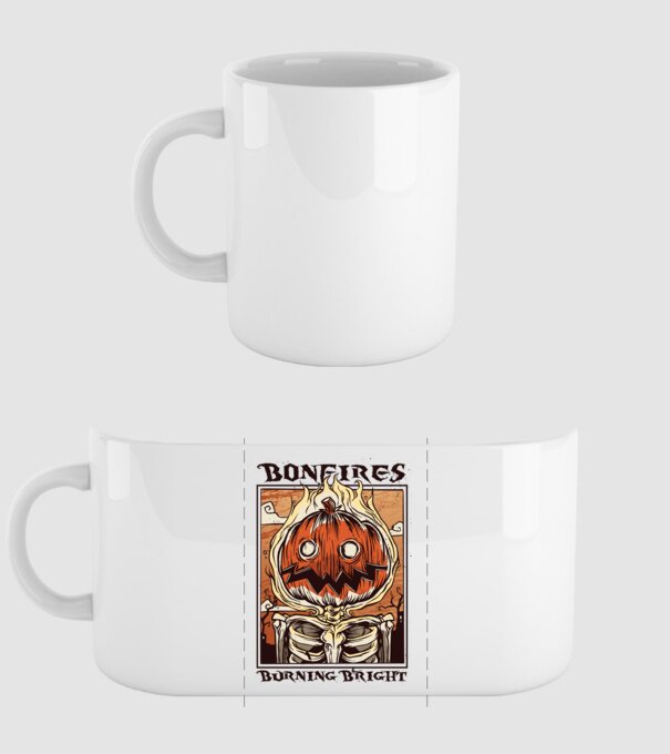 Bonfires Pumpking minta fehér pólón