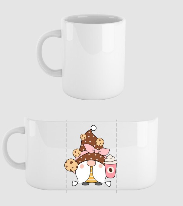 Coffee Gnomes minta fehér pólón
