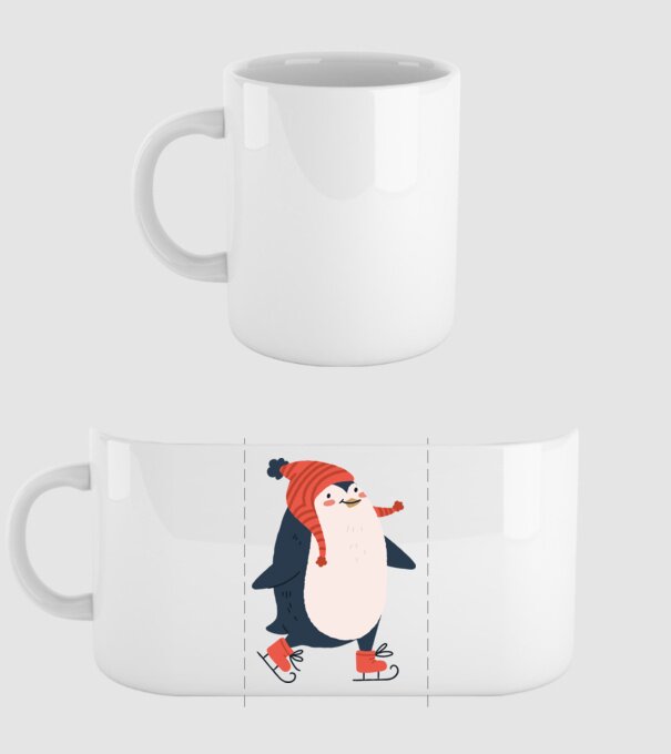 Cute christmas penguin minta fehér pólón