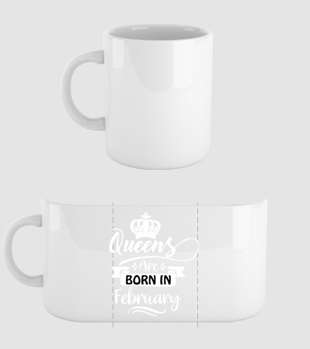 Queens are born in February minta fehér pólón