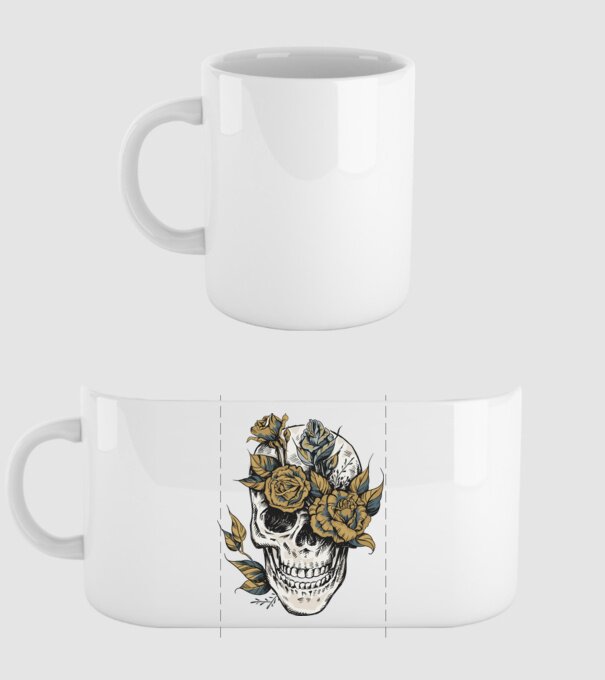Skull minta fehér pólón