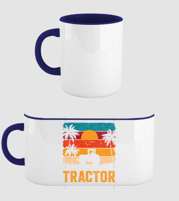 Traktor minta sötétkék pólón