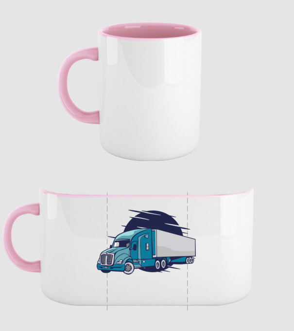 Truck minta világos rózsaszín pólón