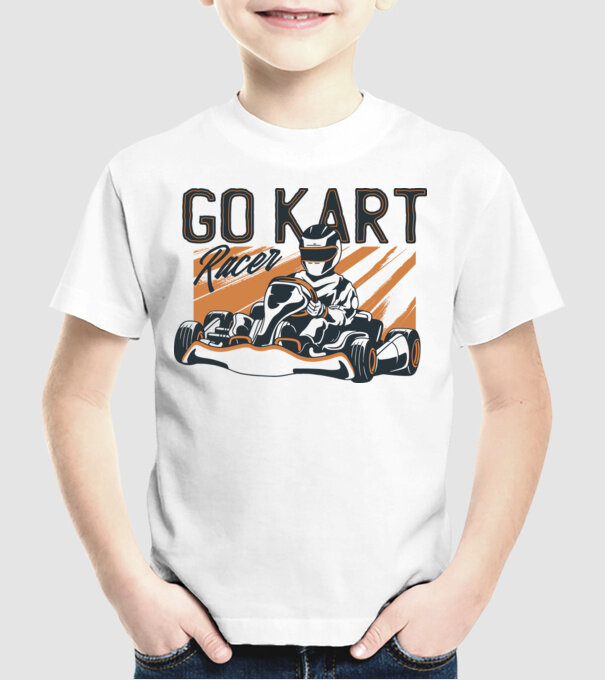 Gokart minta fehér pólón