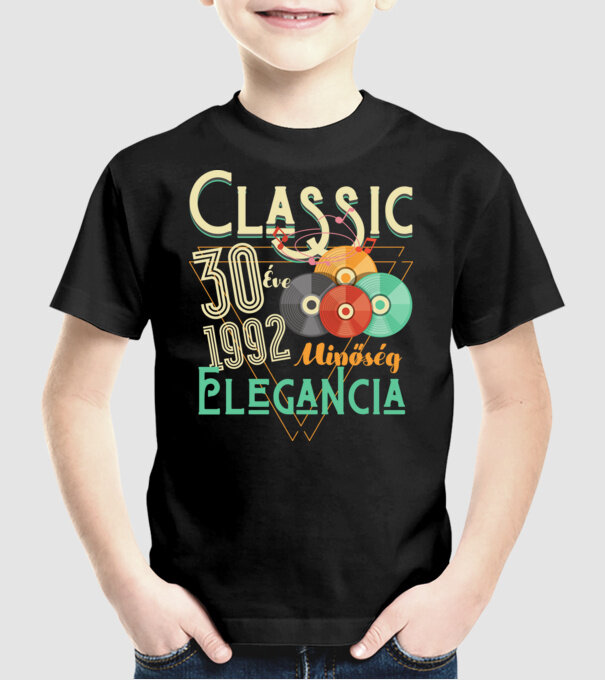 Classic 30 éve minta fekete pólón