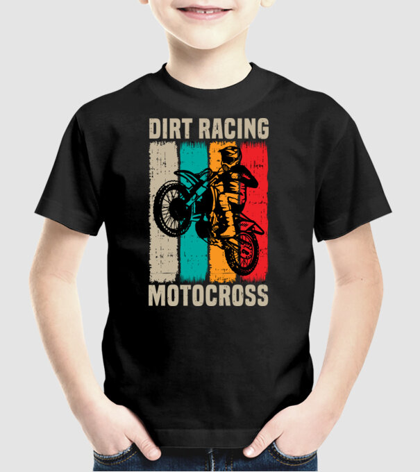 Motoros minta fekete pólón