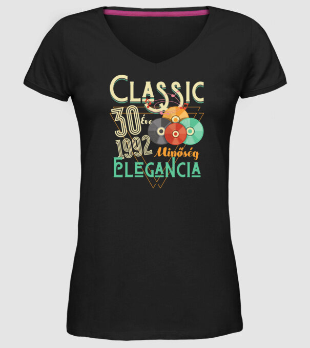 Classic 30 éve minta fekete pólón