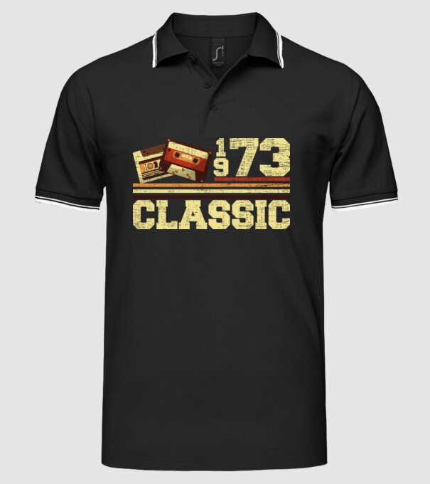Classic 1973 minta fekete pólón