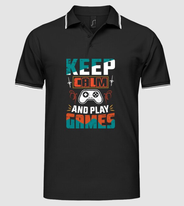 Keep Calm minta fekete pólón