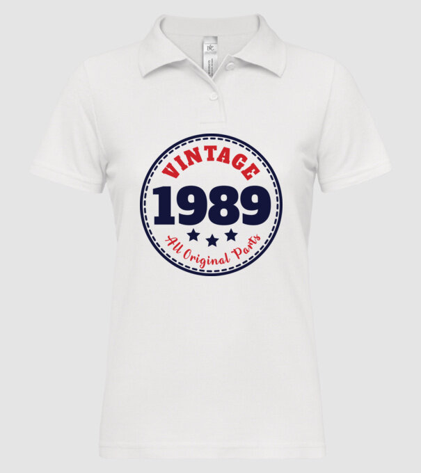 1989 minta fehér pólón