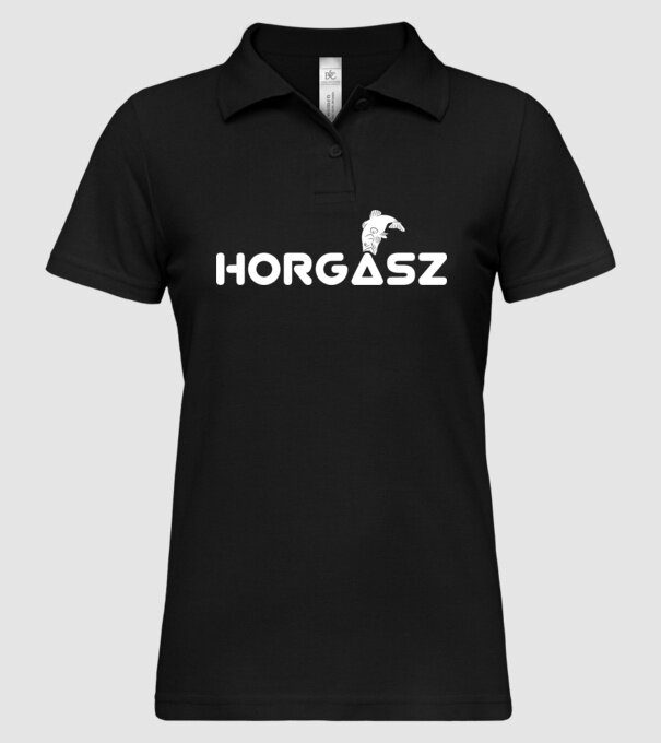 Horgász minta fekete pólón