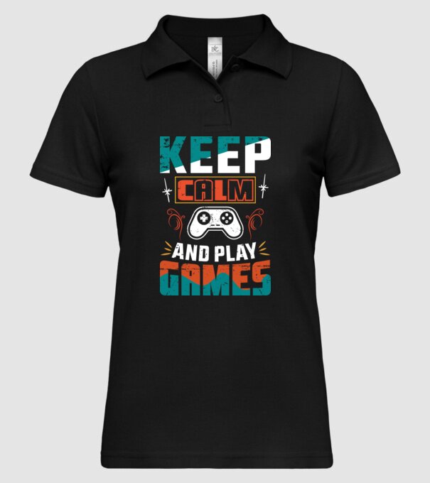 Keep Calm minta fekete pólón