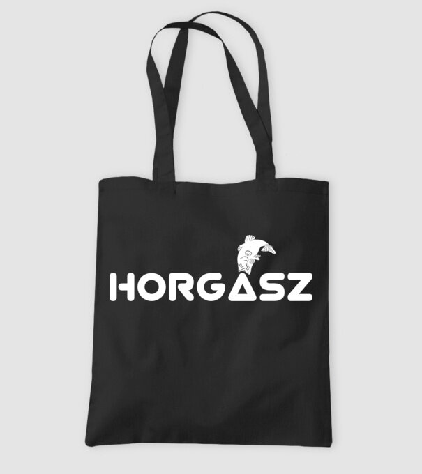 Horgász minta fekete pólón