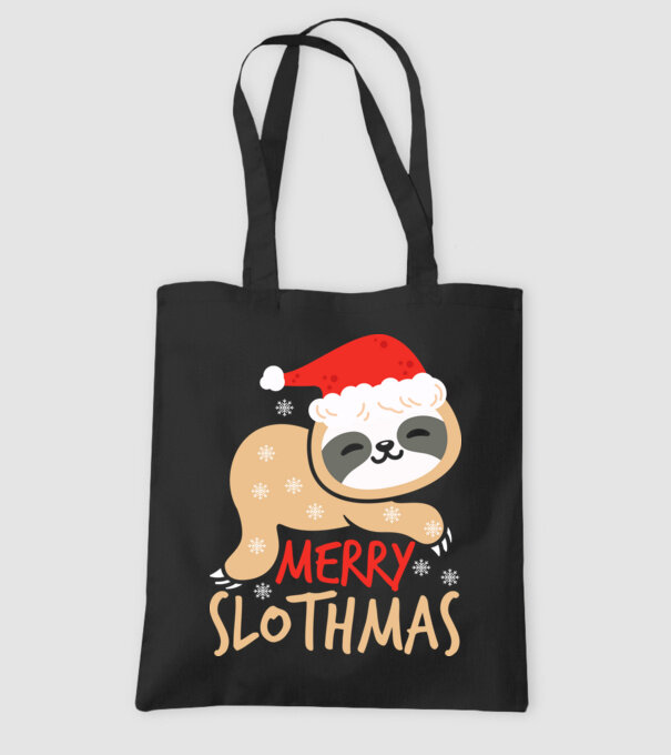 Merry slothmas minta fekete pólón
