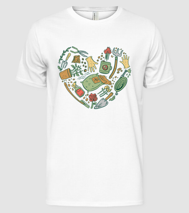 10717-Gardentools-Heart-tshirt-PR_t-shirt minta fehér pólón