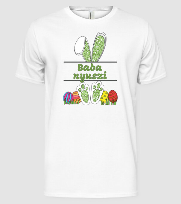 Baba nyuszi minta fehér pólón