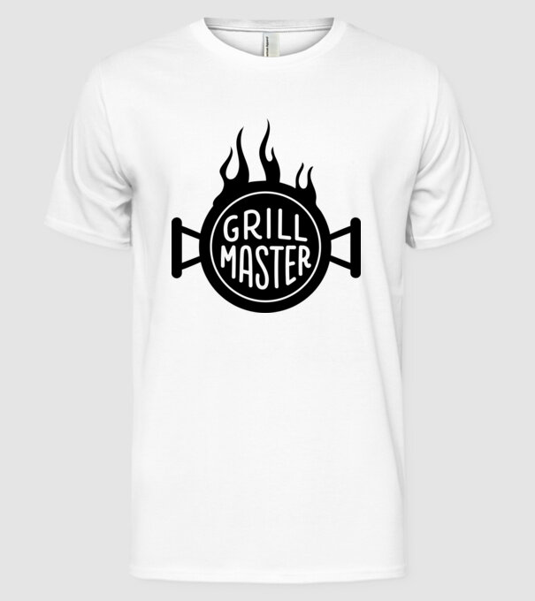Grill master minta fehér pólón