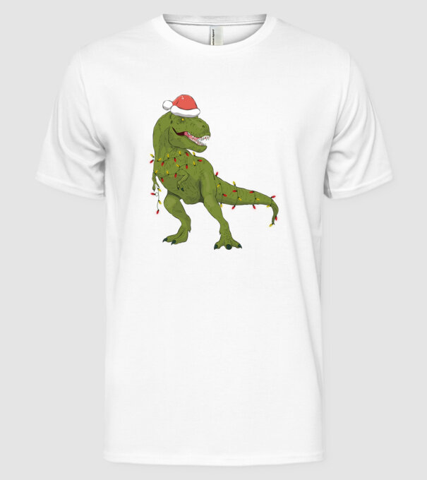 T-rex minta fehér pólón
