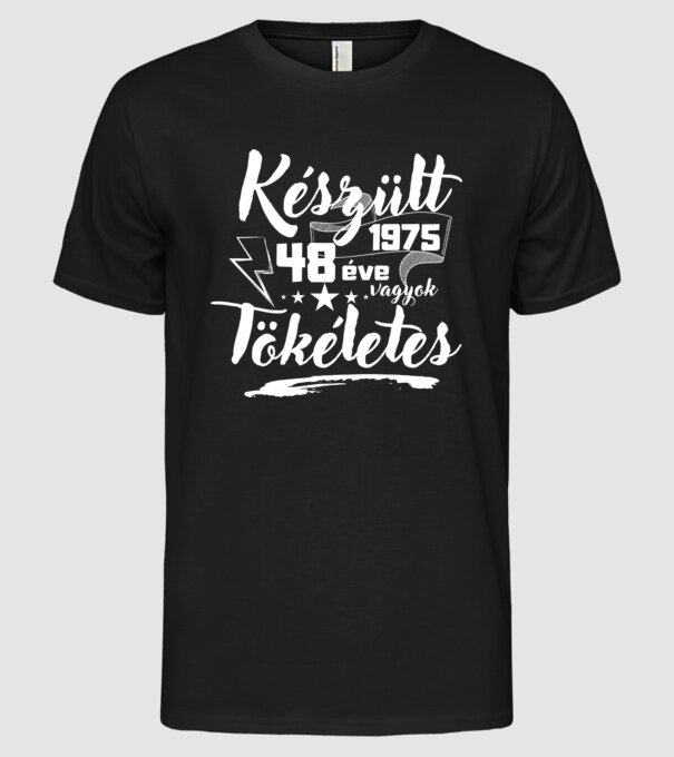 48 éve tökéletes minta fekete pólón