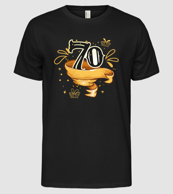 70 minta fekete pólón
