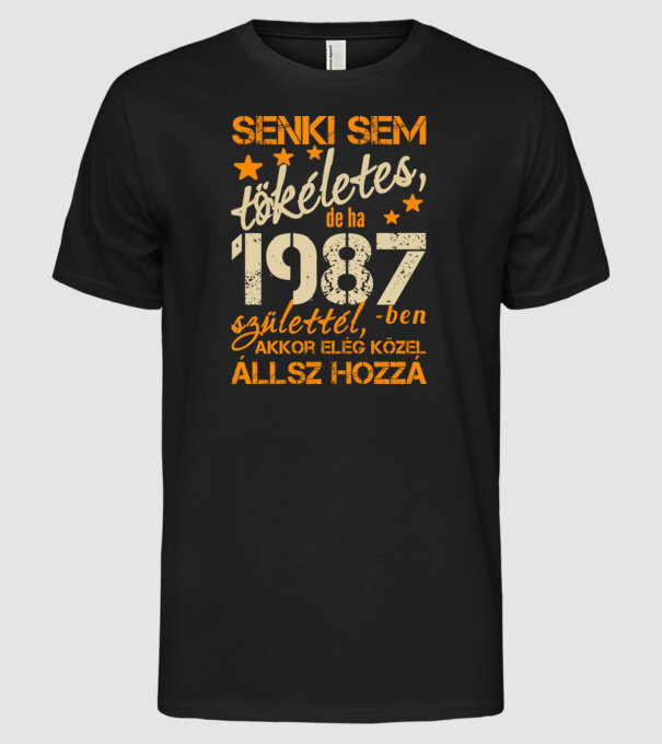 Tökéletes 1987 minta fekete pólón