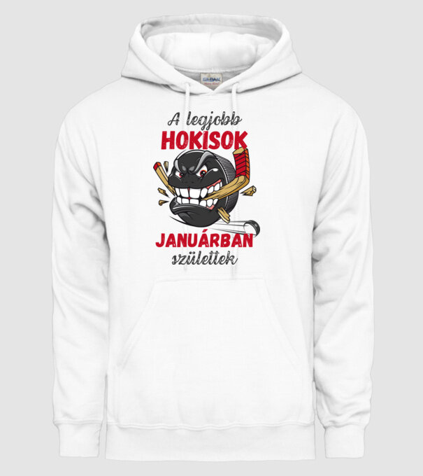 A legjobb hokisok januárban születtek minta fehér pólón