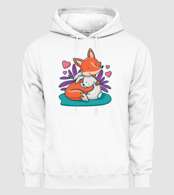 Fox Bunny minta fehér pólón