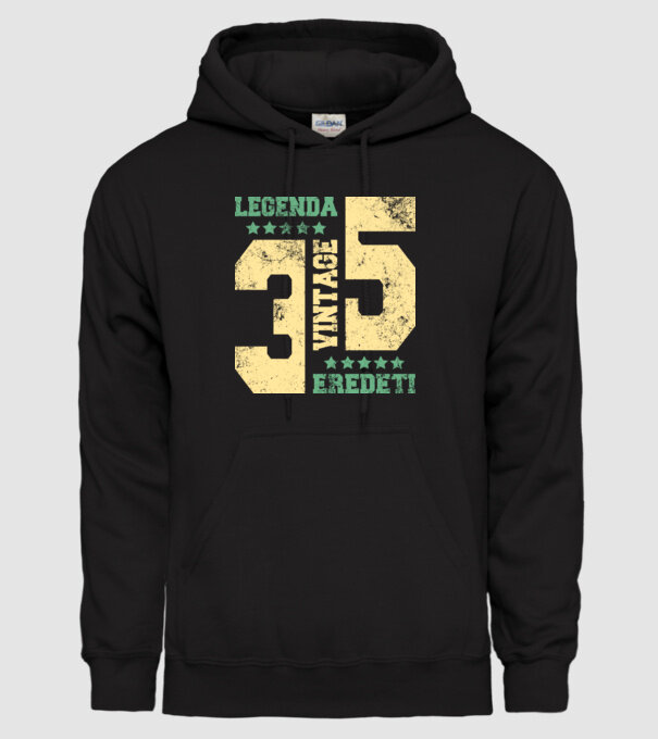 Vintage 35 minta fekete pólón