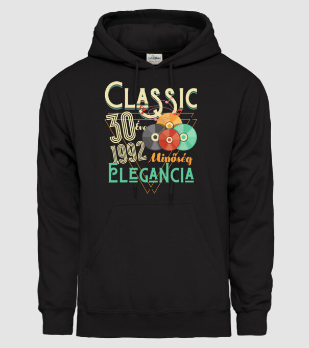 Classic 30 éve minta fekete pólón