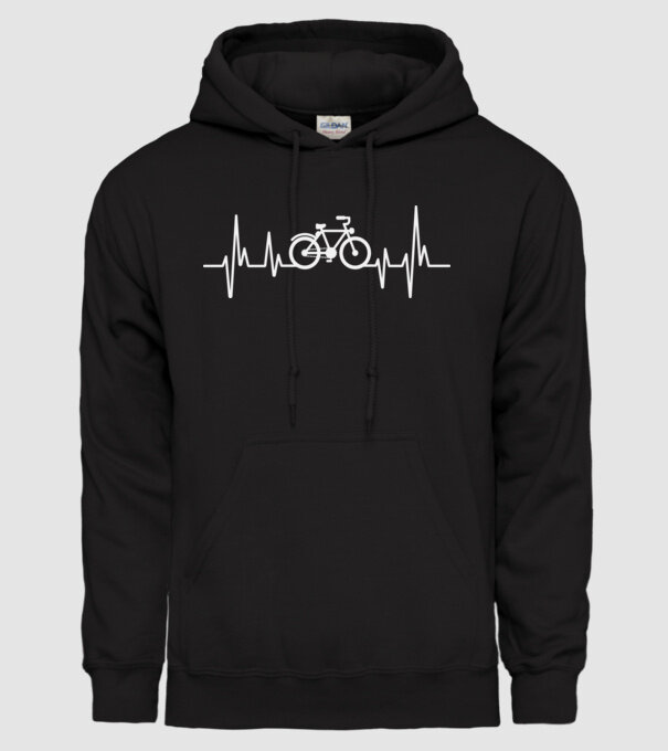 Cycling Heartbeat minta fekete pólón