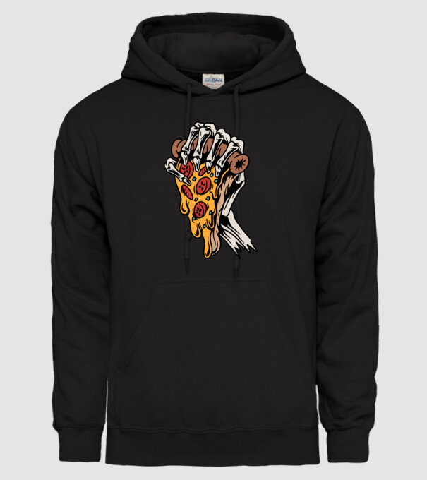 Halott pizza minta fekete pólón