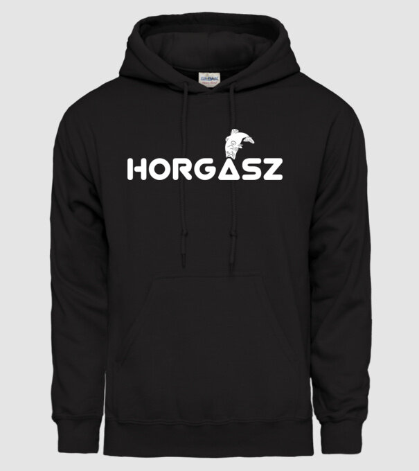 Horgász minta fekete pólón