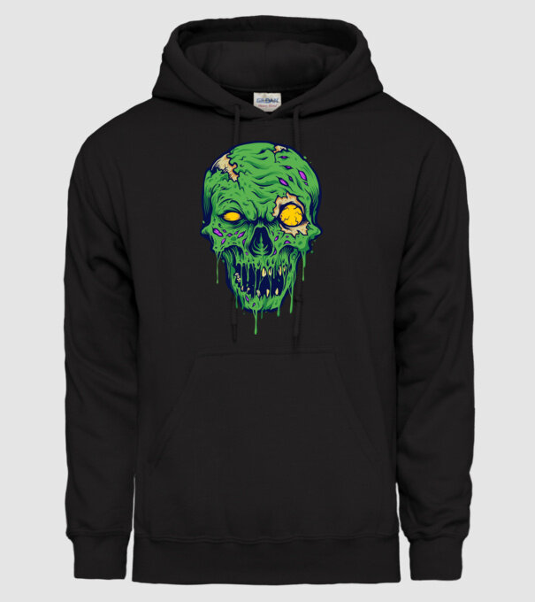 Zombi koponya minta fekete pólón