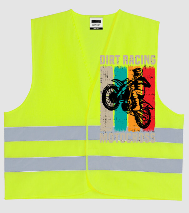 Motoros minta neonsárga pólón