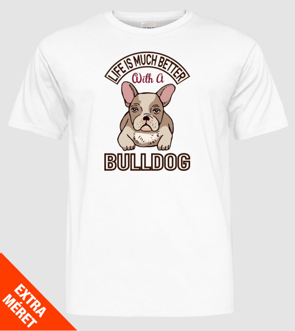 Bulldog minta fehér pólón