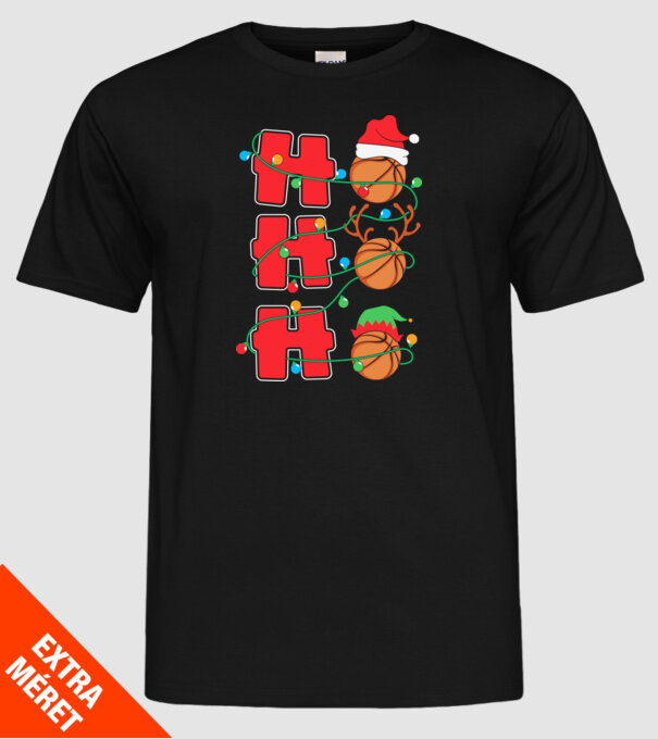 Ho ho ho kosaras minta fekete pólón
