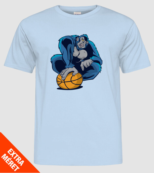 Basket Gorilla minta világoskék pólón