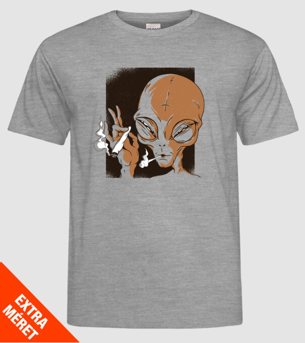 Alien smoking minta szürke pólón