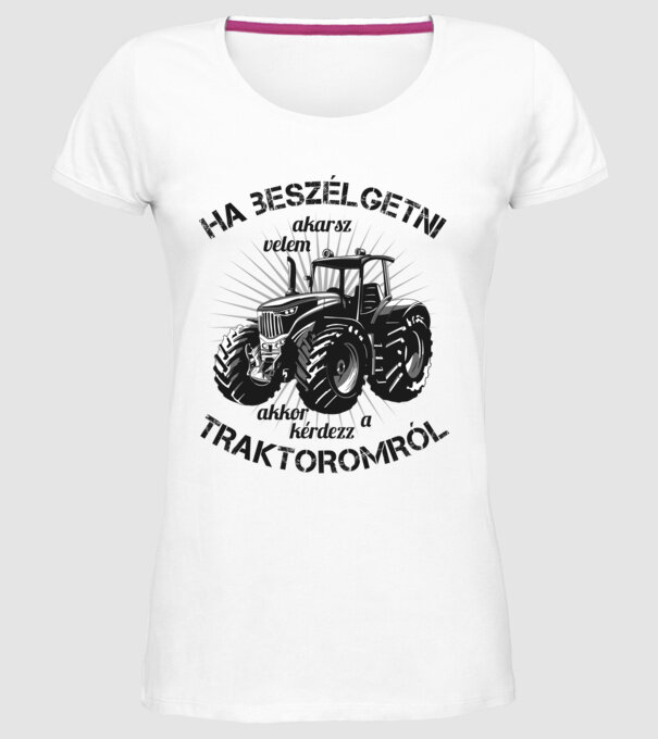 Traktoros minta fehér pólón