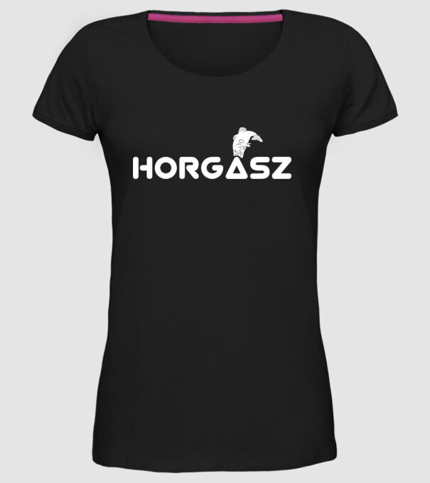 Horgász minta fekete pólón
